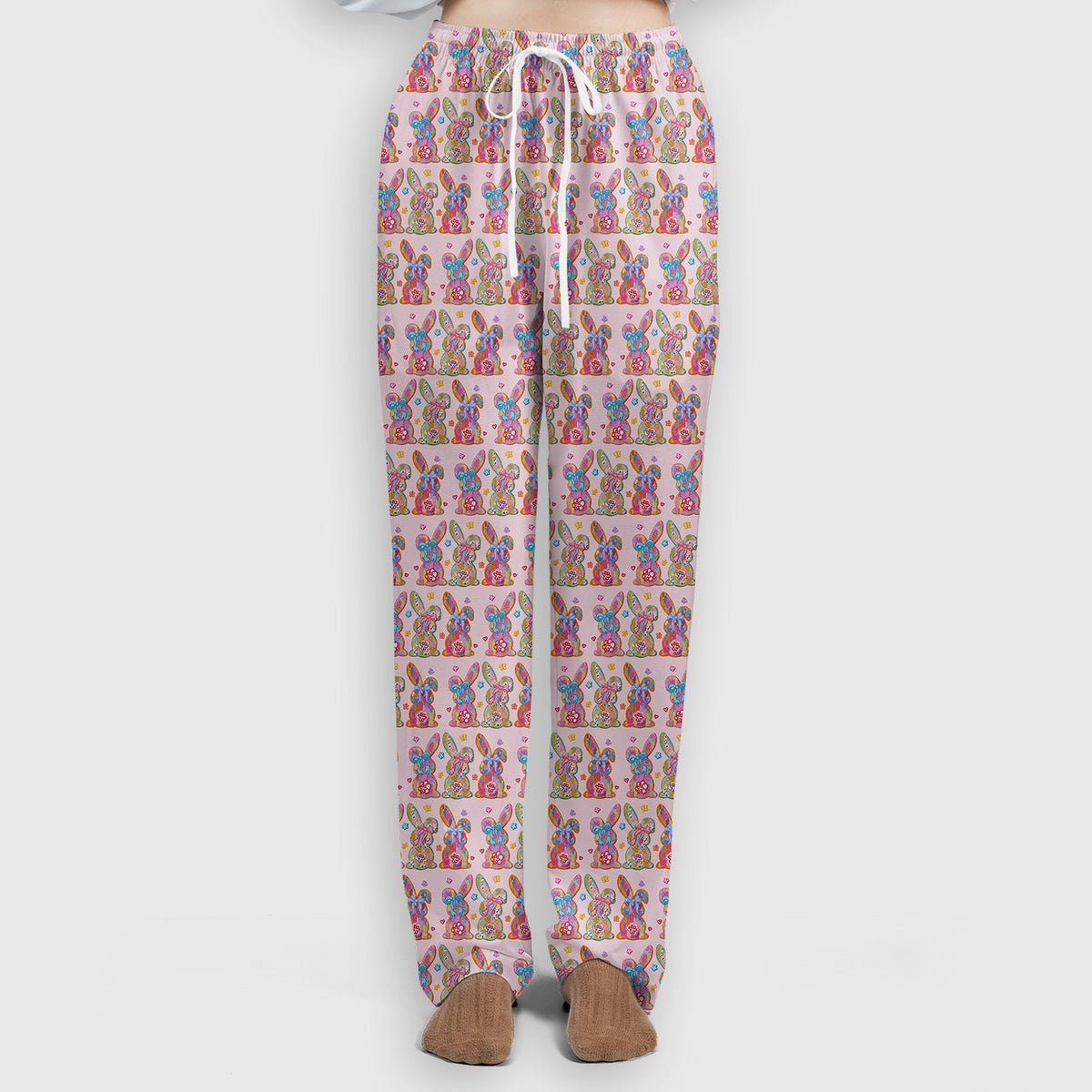 Pastel Bunny Floral Nurse Scrub Set