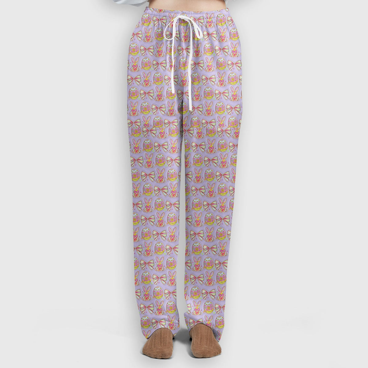 Bunny Pastel Egg Bow Nurse Scrub Set - Easter Gift