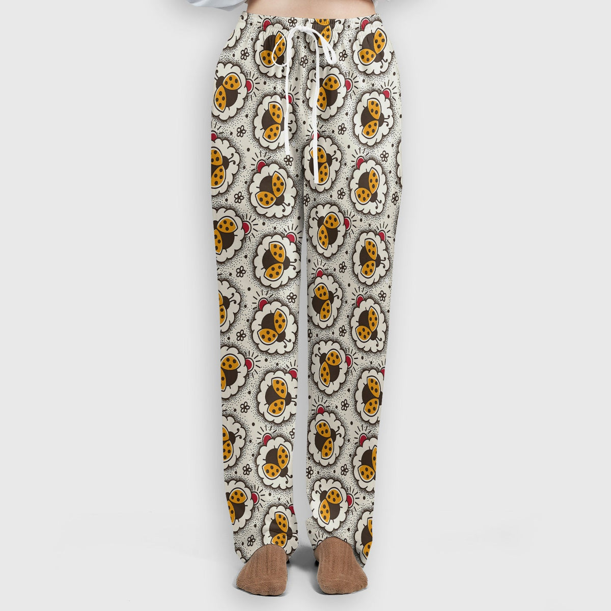 Ladybug Floral Frame Nurse Scrub Set