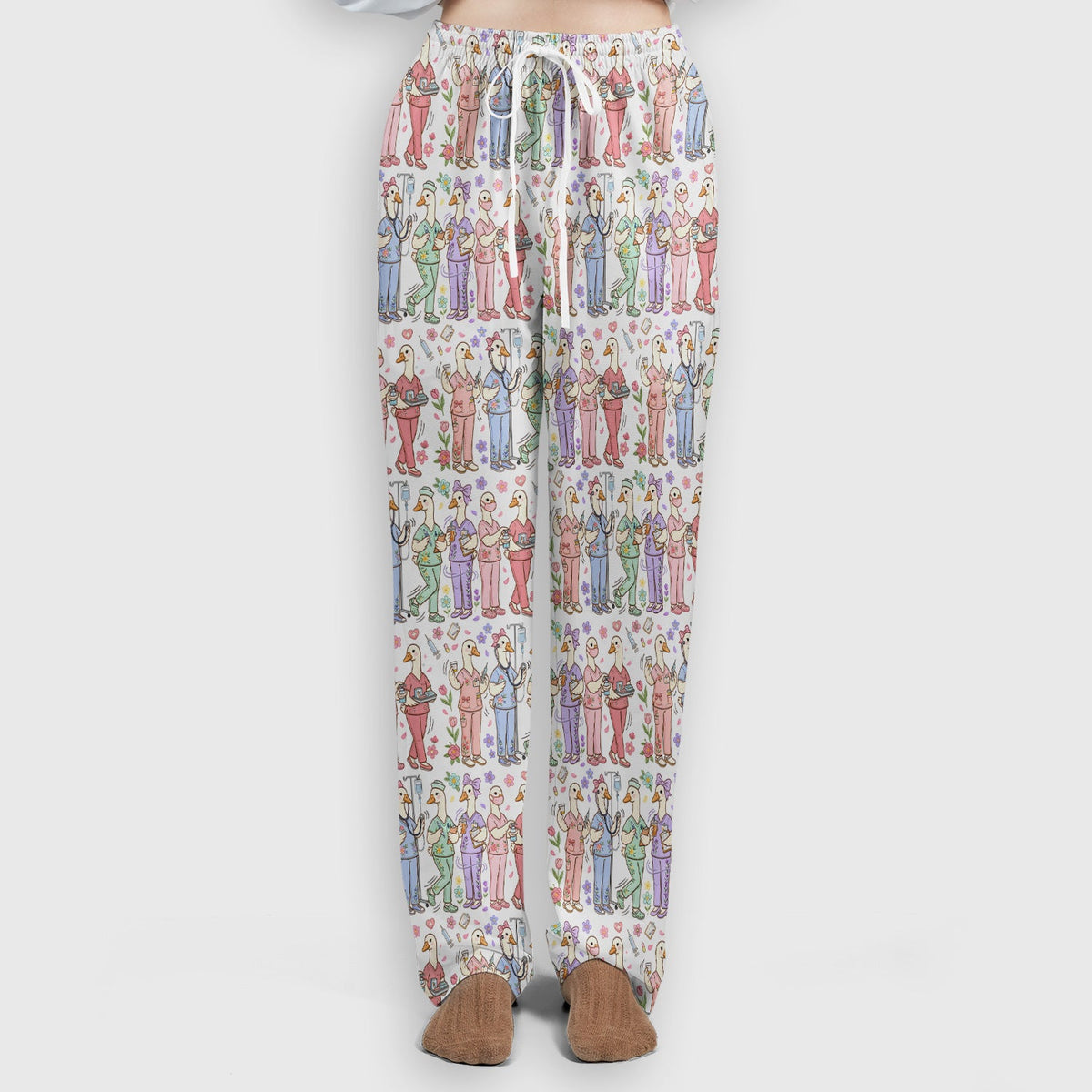 Goose Characters Floral Nurse Scrub Set