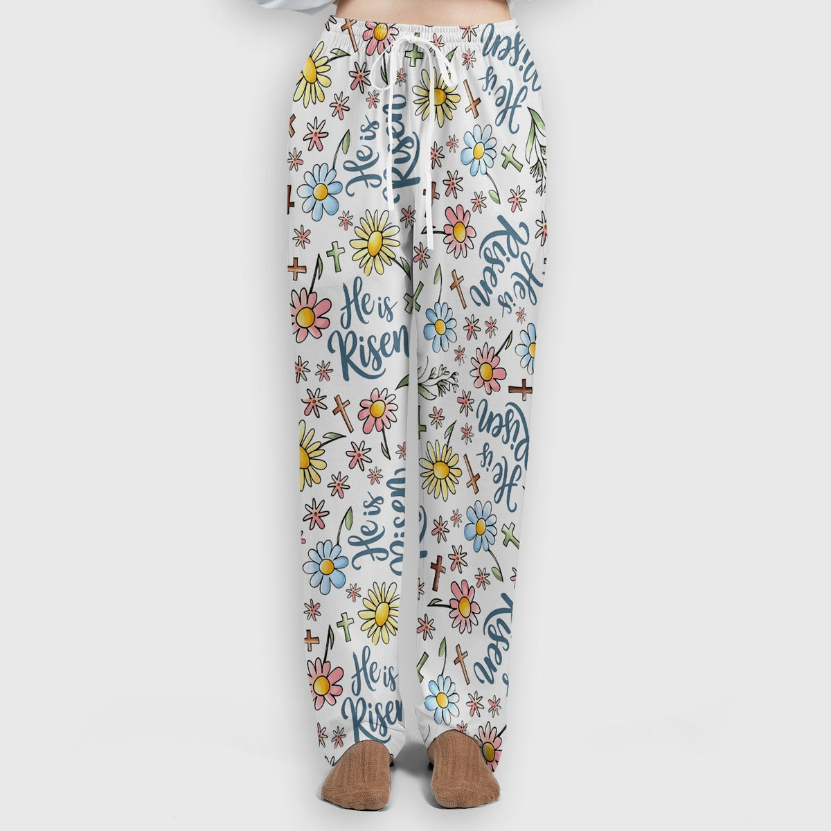 Risen Cross Flower Nurse Scrub Set - Easter Gift