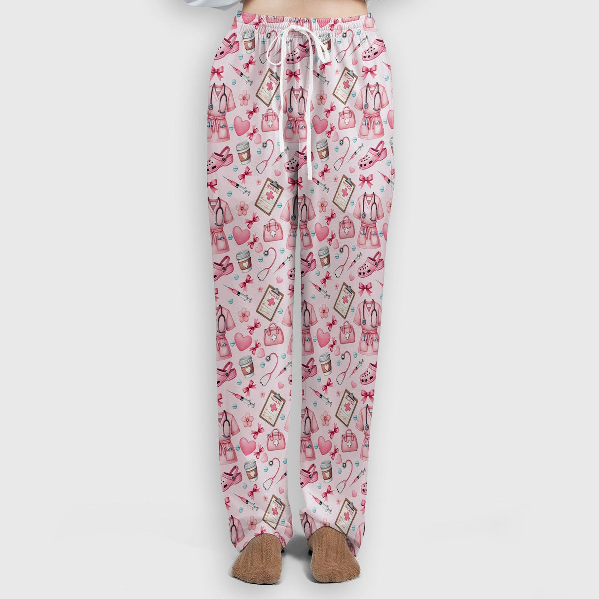 Valentine Pink Nurse Icons Scrub Set