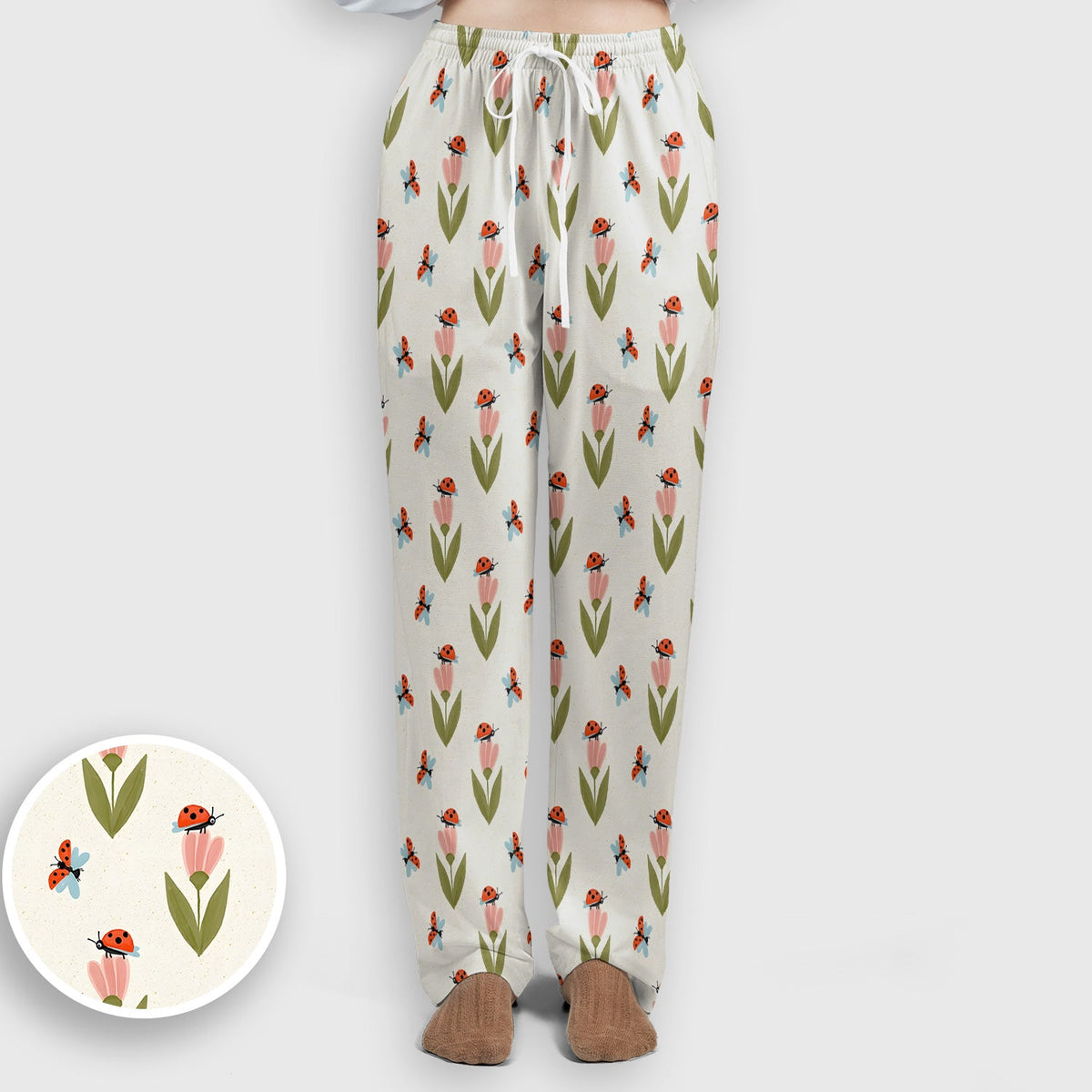 Ladybug Tulip Floral Nurse Scrub Set