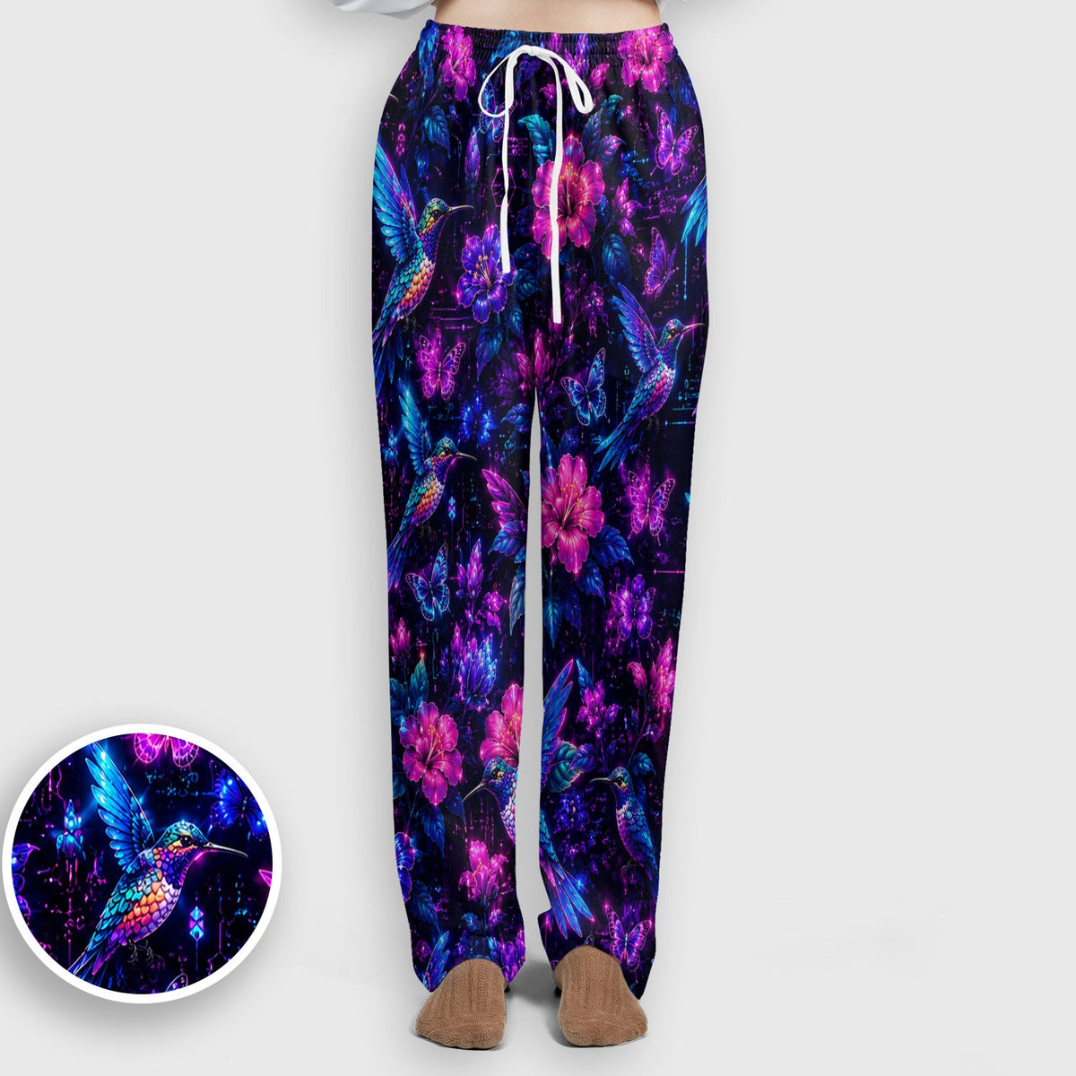Neon Hummingbird Butterfly Bloom Nurse Scrub Set