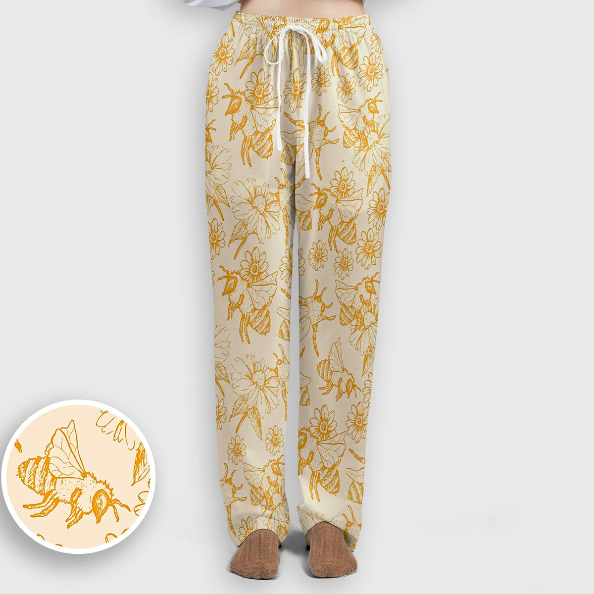 Honey Bee Flower Sketch Nurse Scrub Set
