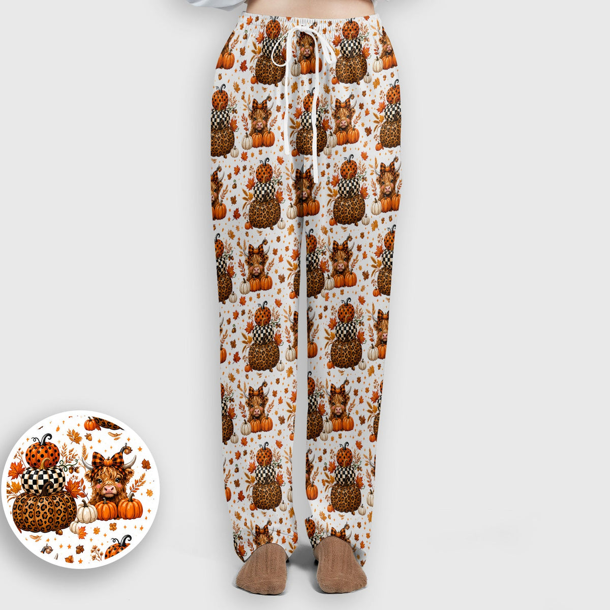Fall Highland Cow Nurse Scrub Set