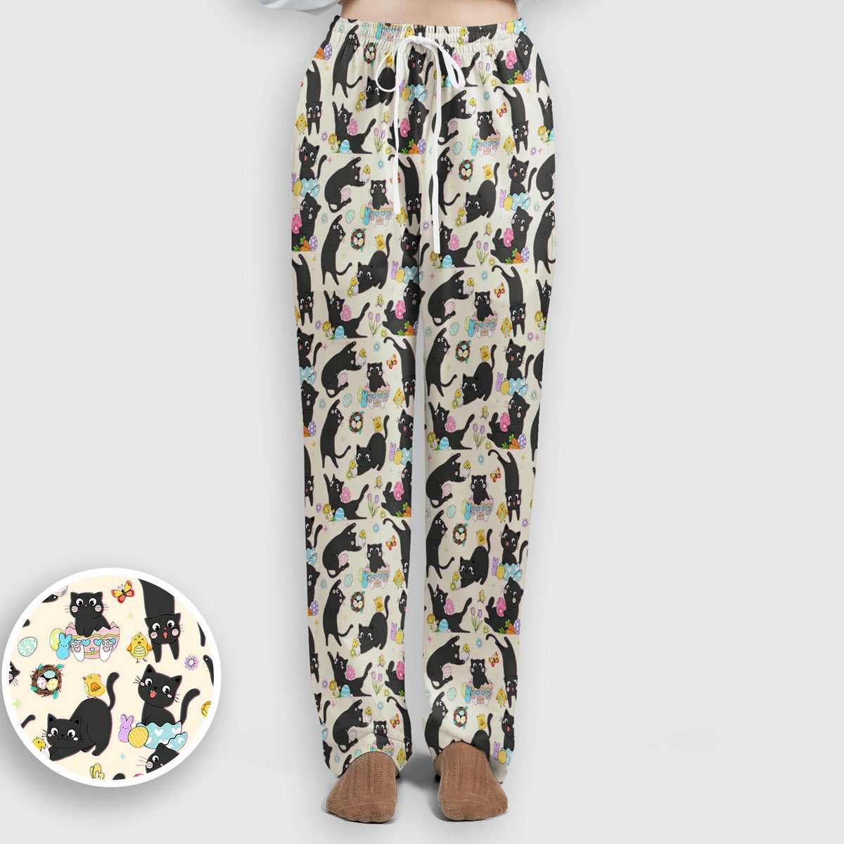 Black Cat Easter Egg Nurse Scrub Set