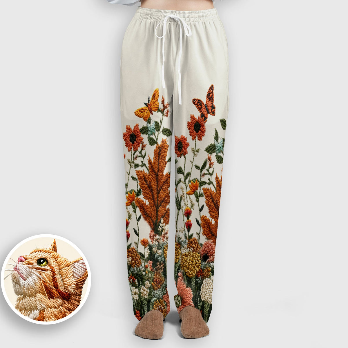 Orange Cat Wildflower Nurse Scrub Set