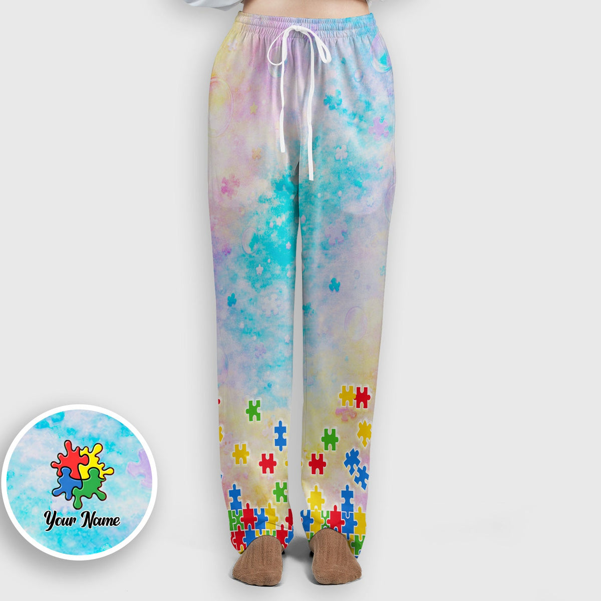 Personalized Autism Awareness Nurse Scrub Set