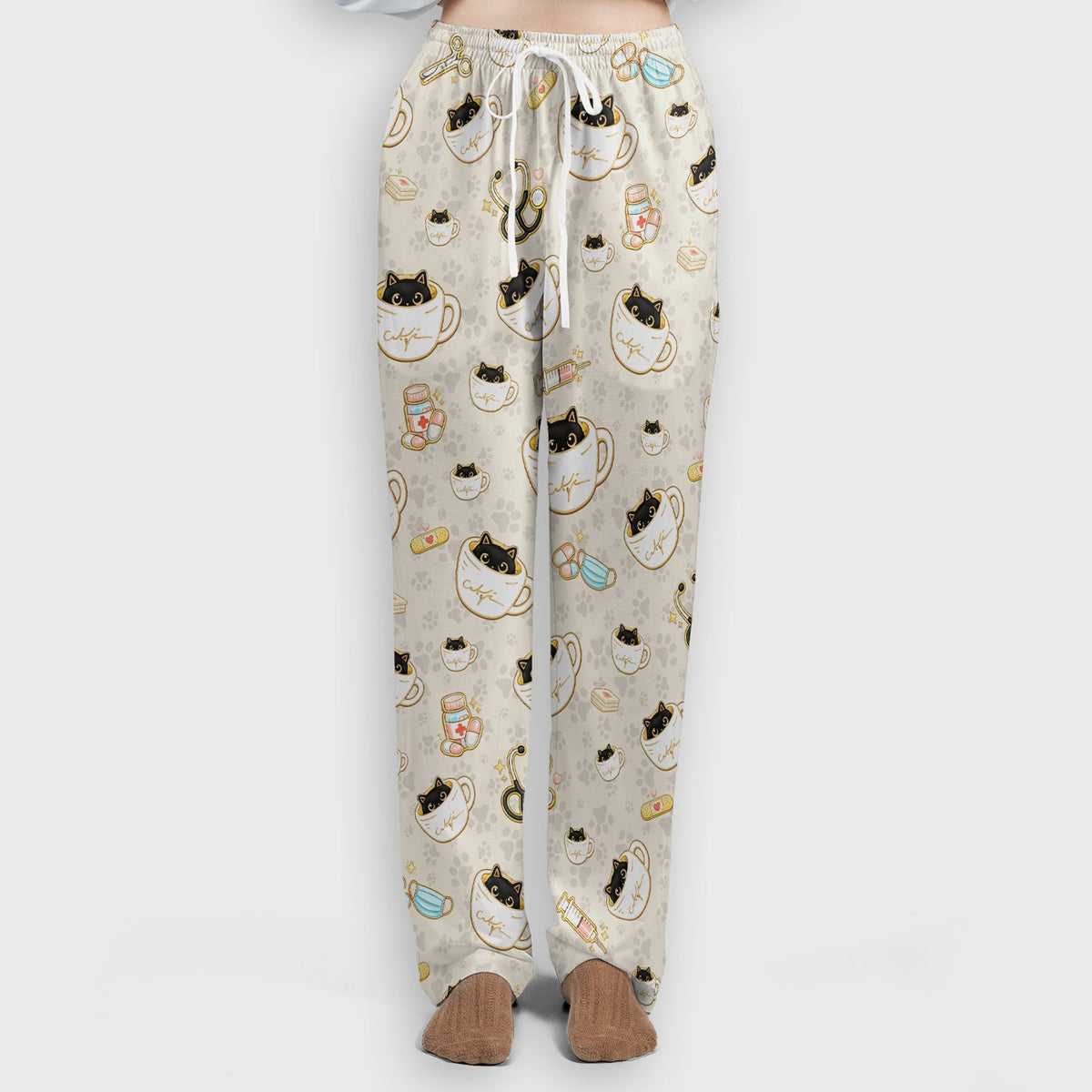 Coffee Cat Nurse Scrub Set