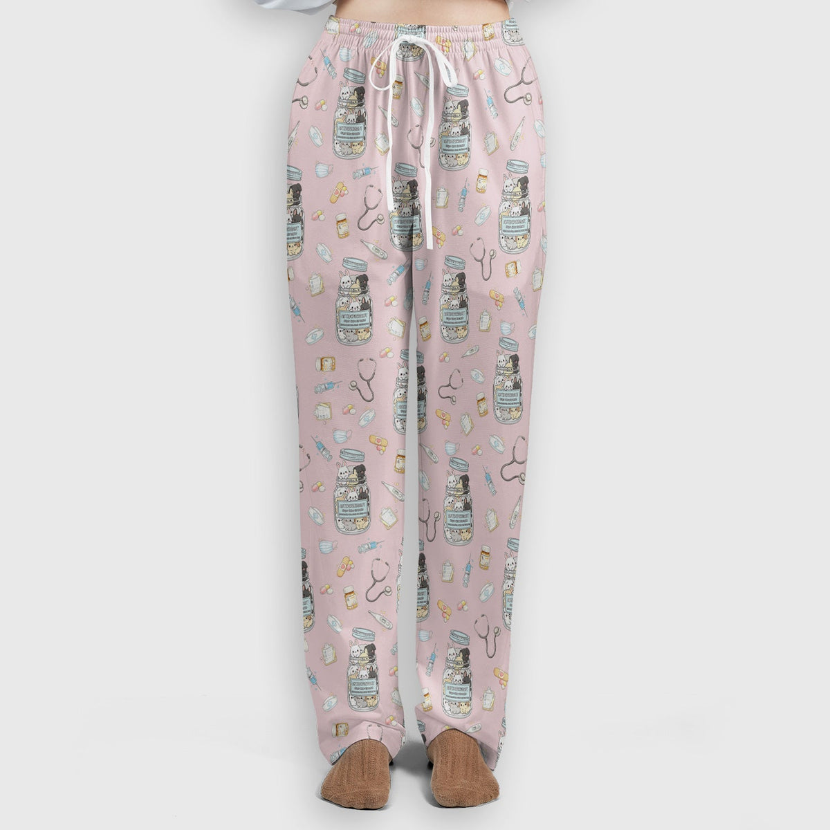 Whimsical Antidepressant Rabbit Jar Nurse Scrub Set