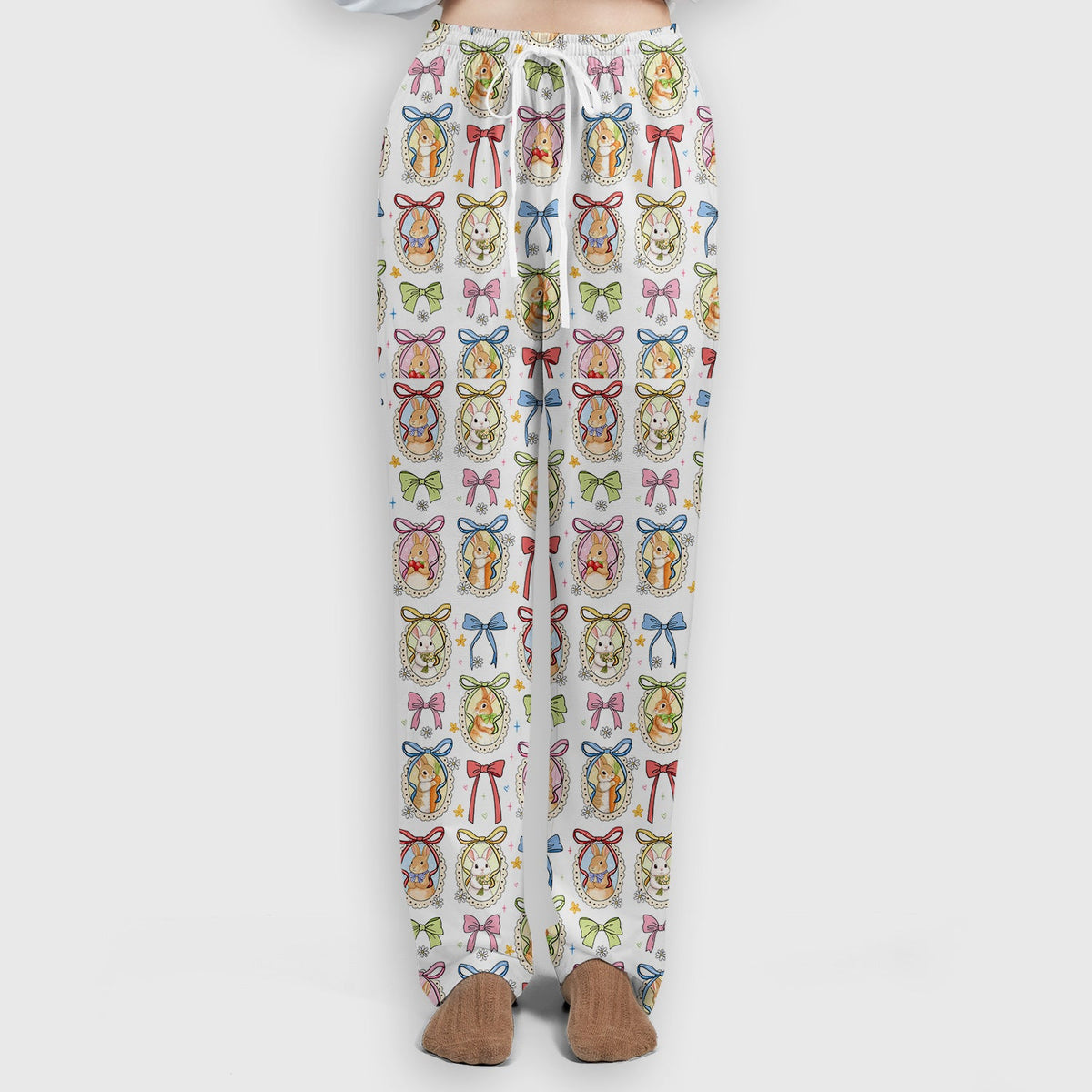 Bunny Cameo Bow Nurse Scrub Set - Easter Gift