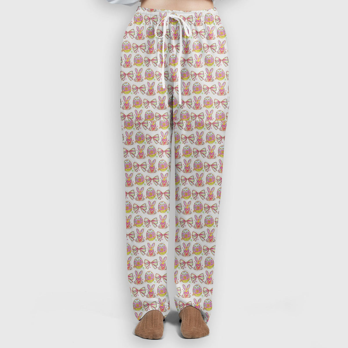 Bunny Pastel Egg Bow Nurse Scrub Set - Easter Gift