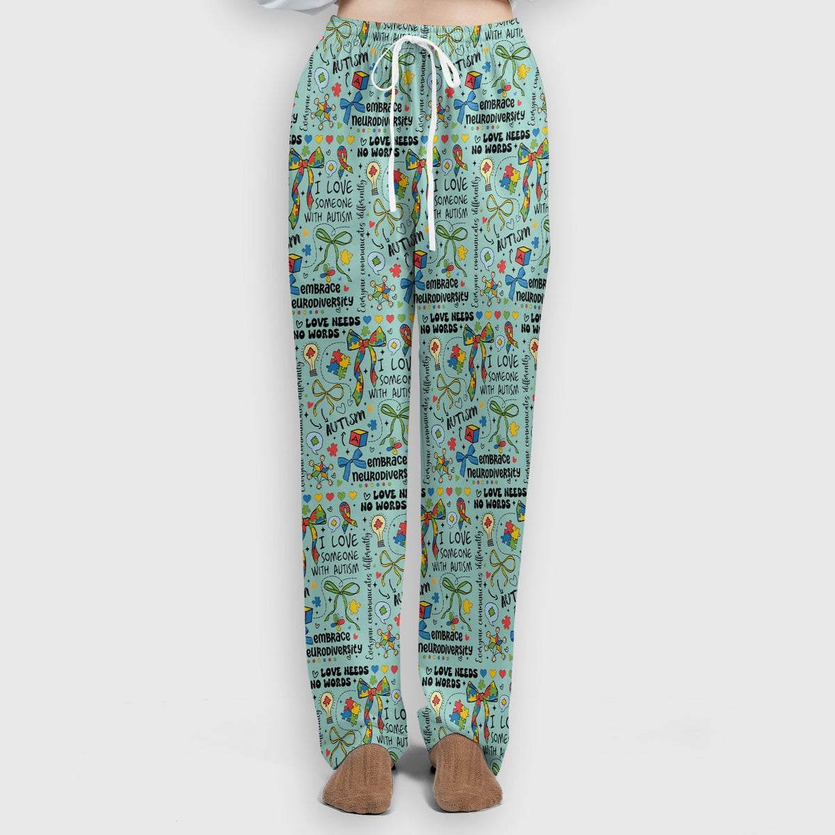 Autism Awareness Puzzle Ribbon Pastel Nurse Scrub Set