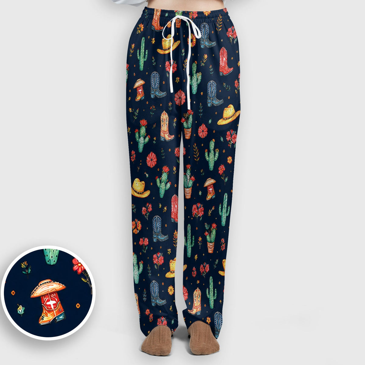 Whimsical Western Cactus Boots Nurse Scrub Set