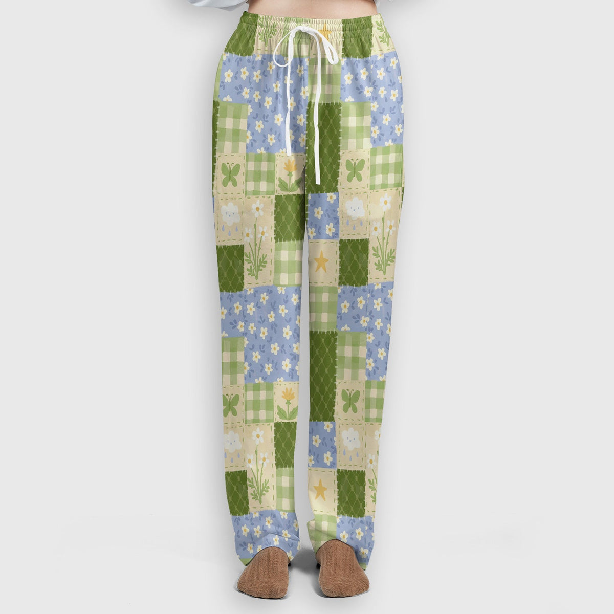 Green Patchwork Clover Floral Nurse Scrub Set