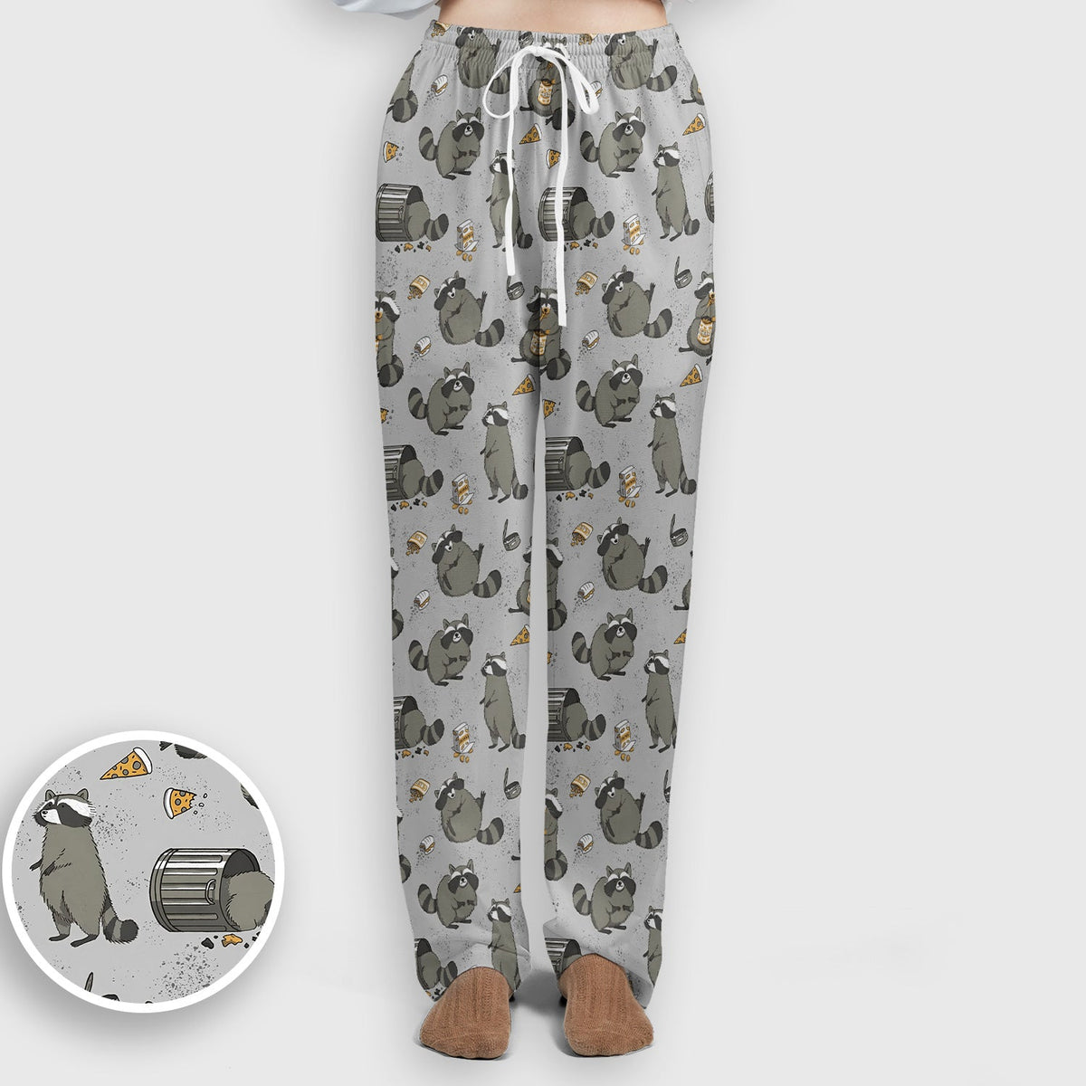 Raccoon Snack Trash Can Nurse Scrub Set