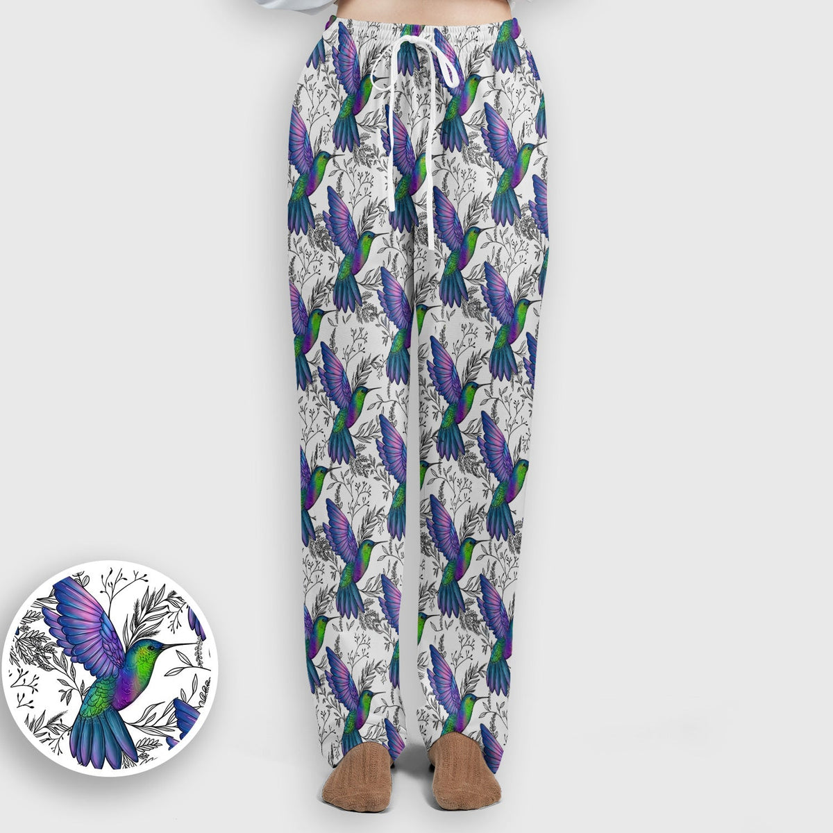 Colorful Hummingbird Botanical Nurse Scrub Set