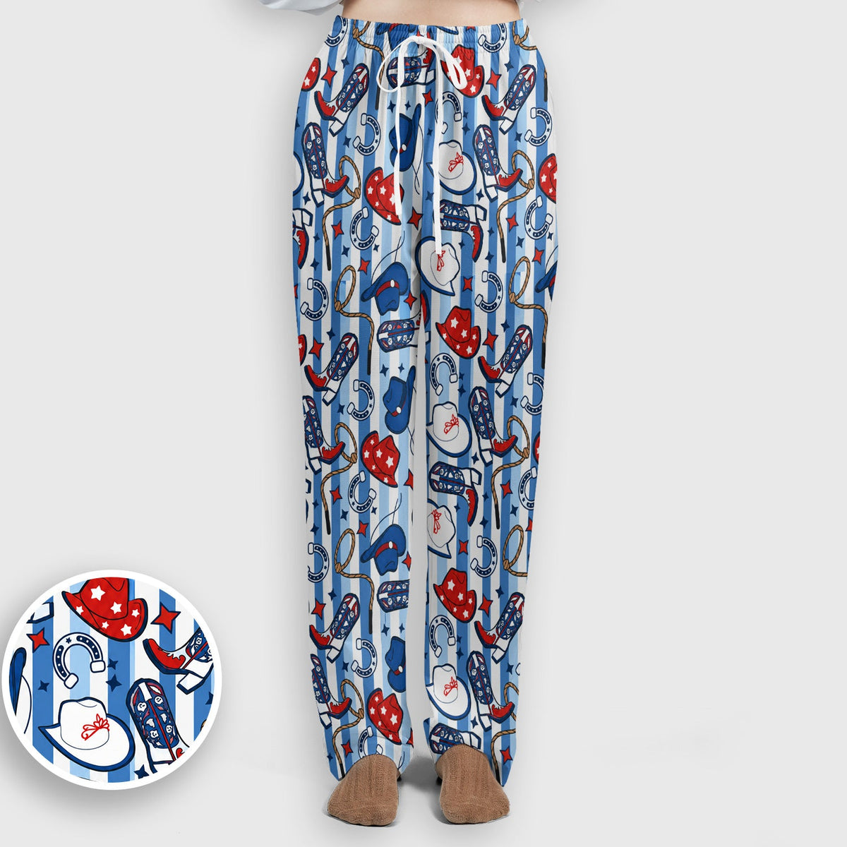 Western Cowboy Boots Hats Nurse Scrub Set
