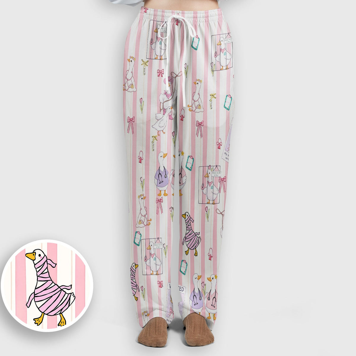 Duck Stripe Nurse Scrub Set