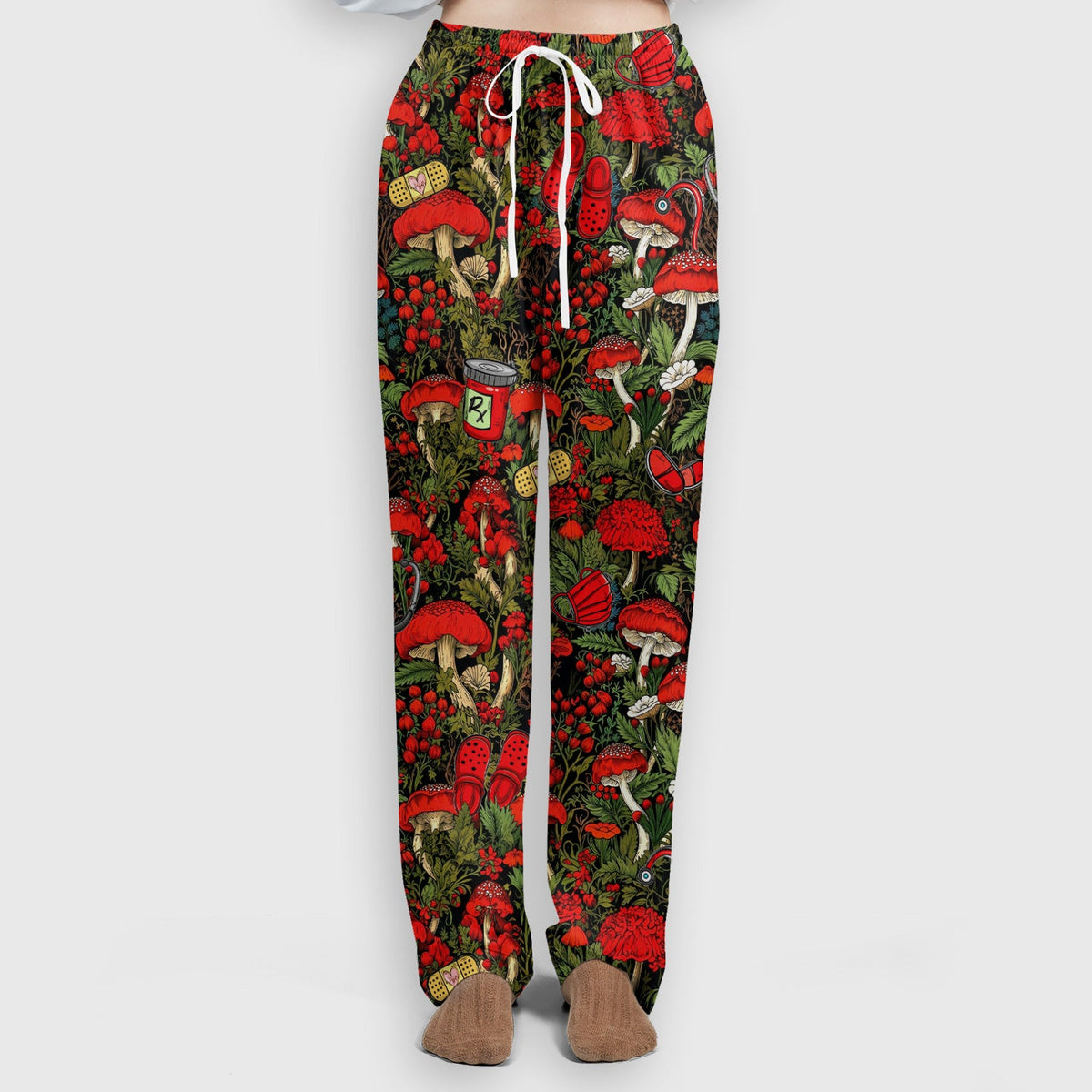 Red Mushroom Forest Nurse Scrub Set