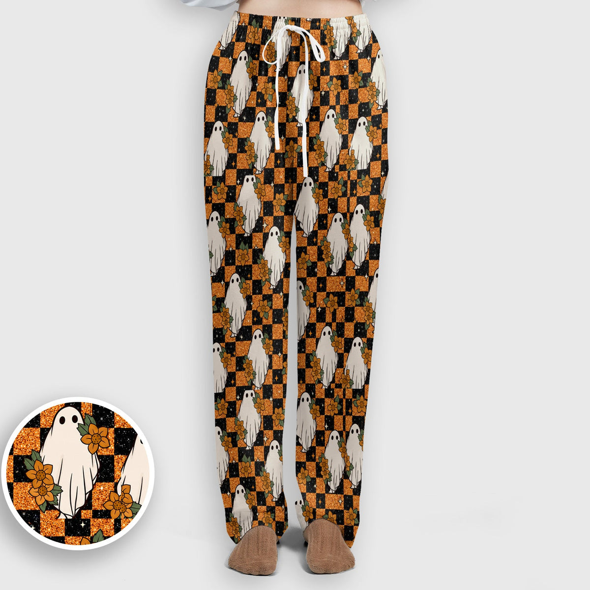 Spooky Ghost Checkerboard Nurse Scrub Set