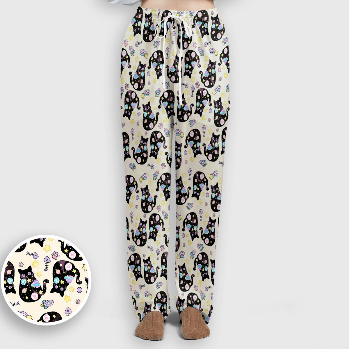 Black Cat Galaxy Space Nurse Scrub Top