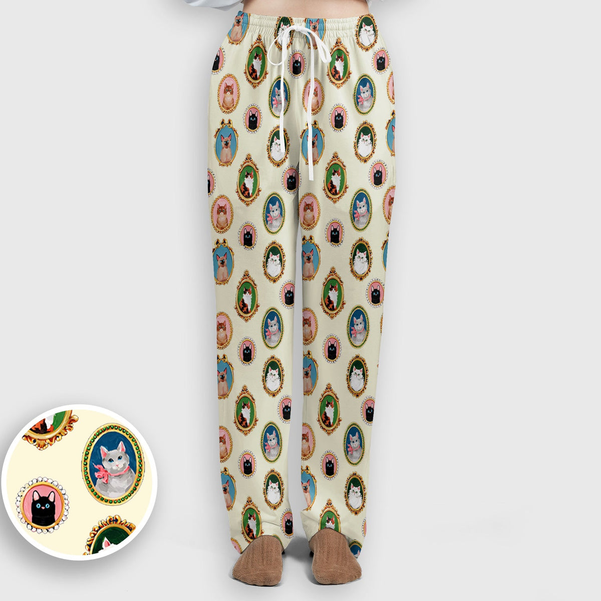 Vintage Cat Portrait Nurse Scrub Set