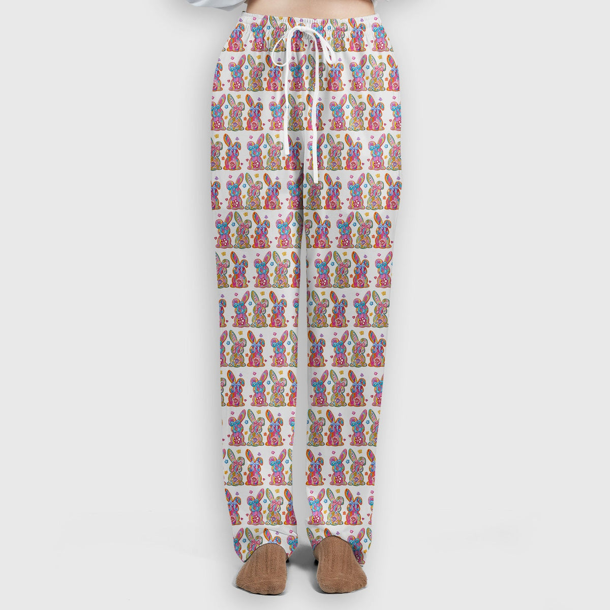 Pastel Bunny Floral Nurse Scrub Set