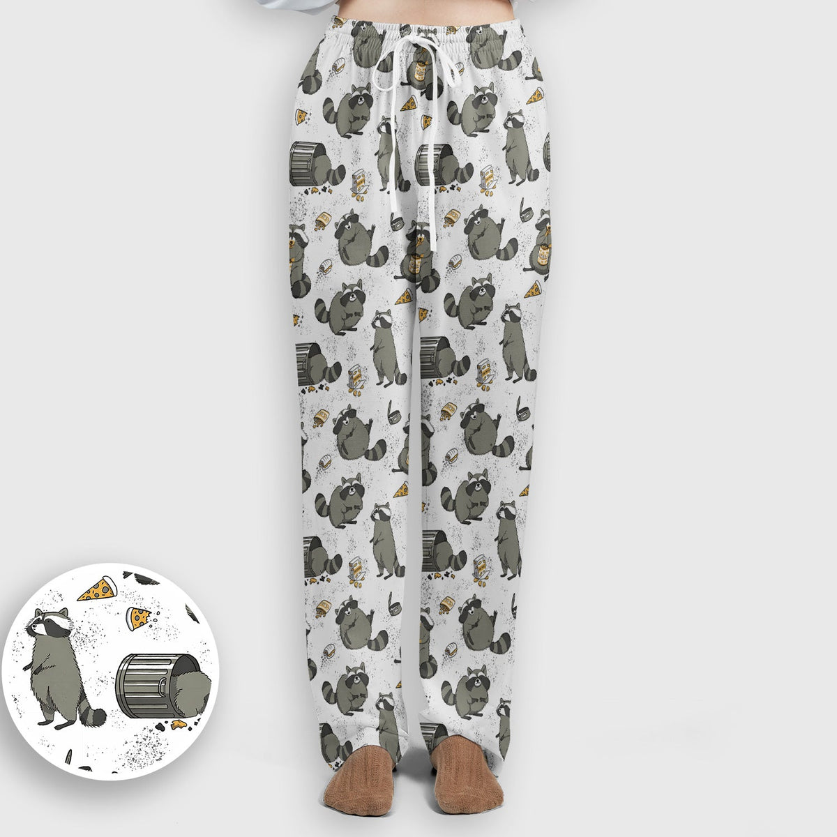 Raccoon Snack Trash Can Nurse Scrub Set