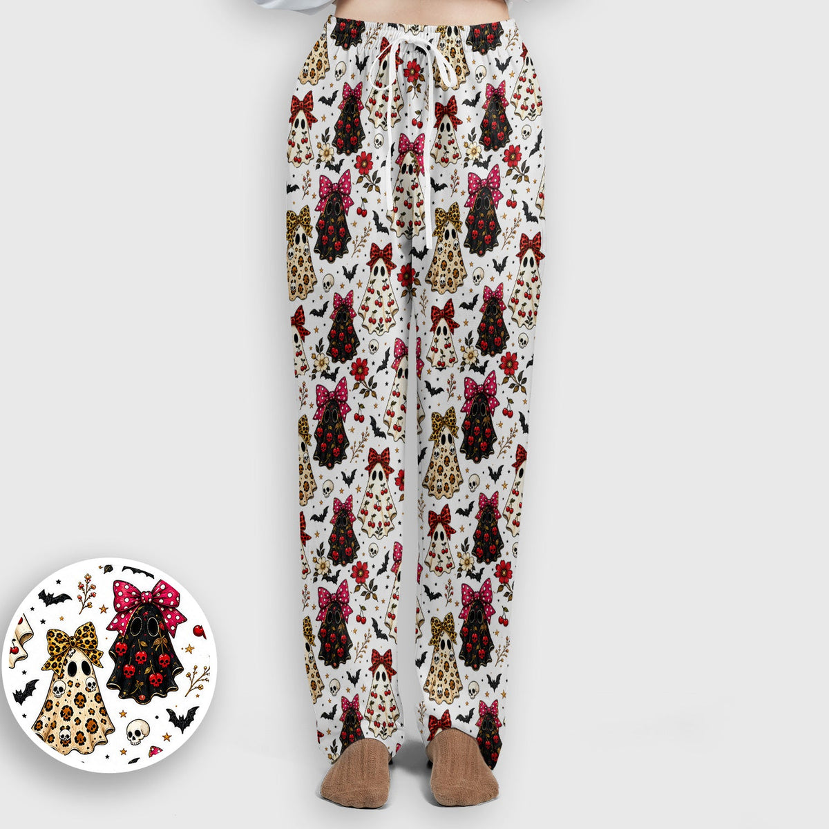 Spooky Ghost Pattern Nurse Scrub Set