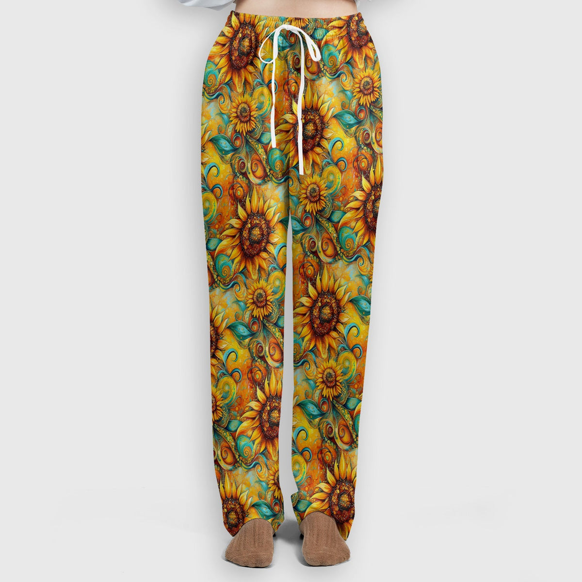 Sunflower Swirl Floral Nurse Scrub Set