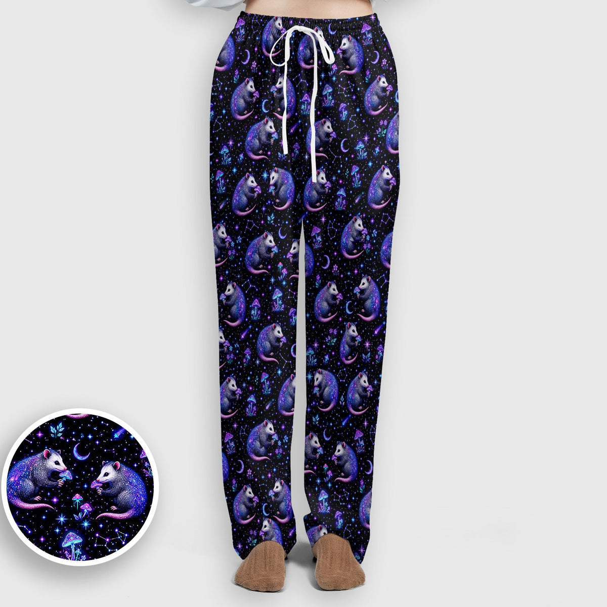 Celestial Purple Opossum Mushroom Nurse Scrub Set