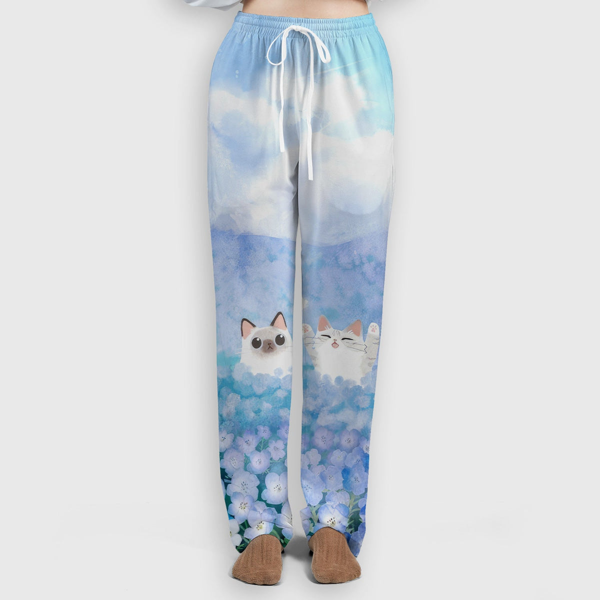 Dreamy Cat Cloud Hydrangea Nurse Scrub Set
