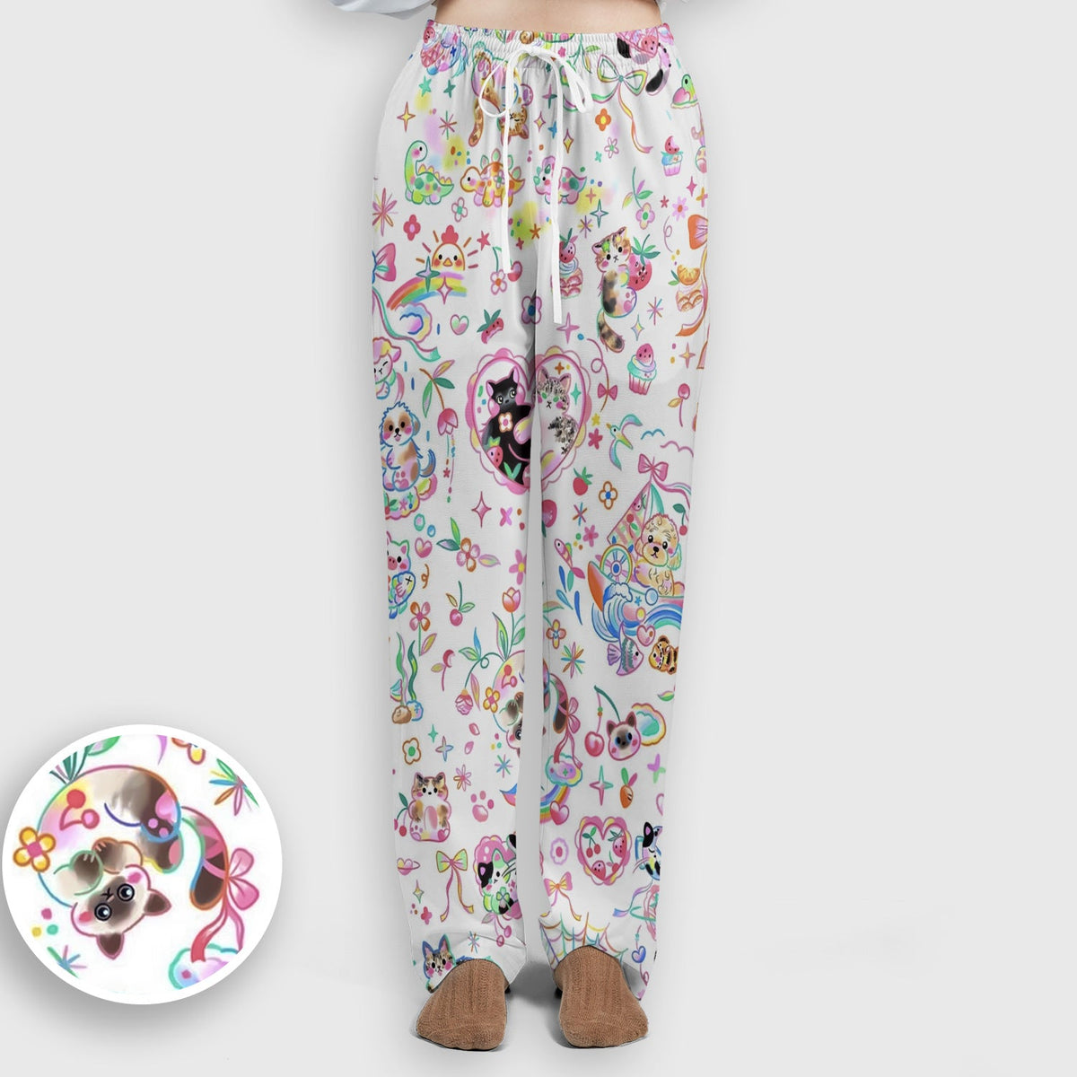 Kawaii Animal Rainbow Heart Nurse Scrub Set