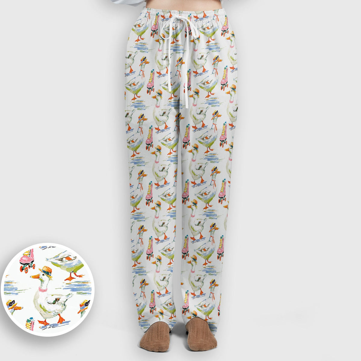 Roller Skating Goose Nurse Scrub Set