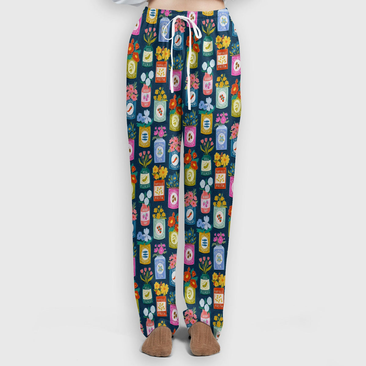 Colorful Pantry Jars Flowers Nurse Scrub Set