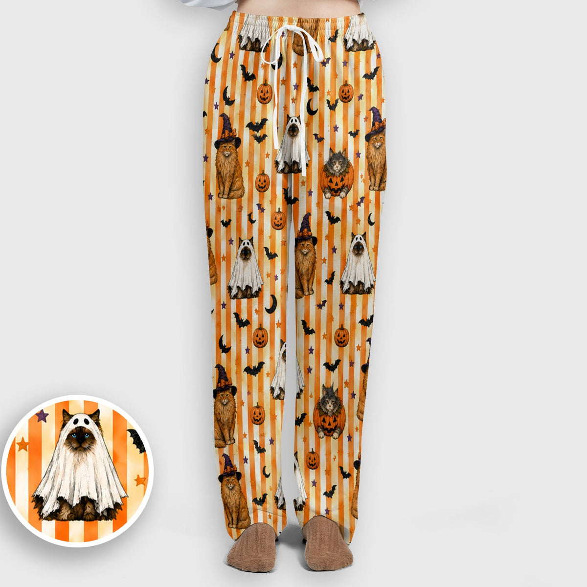 Cat Print Nurse Scrub Set - Halloween Gift