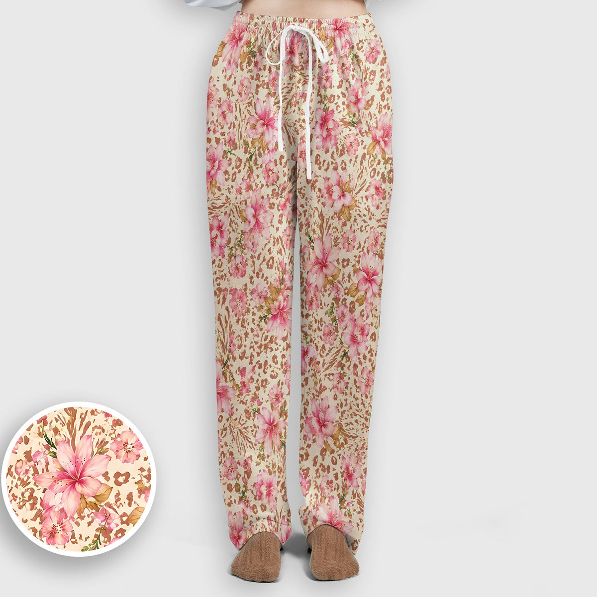Pink Floral Leopard Nurse Scrub Set