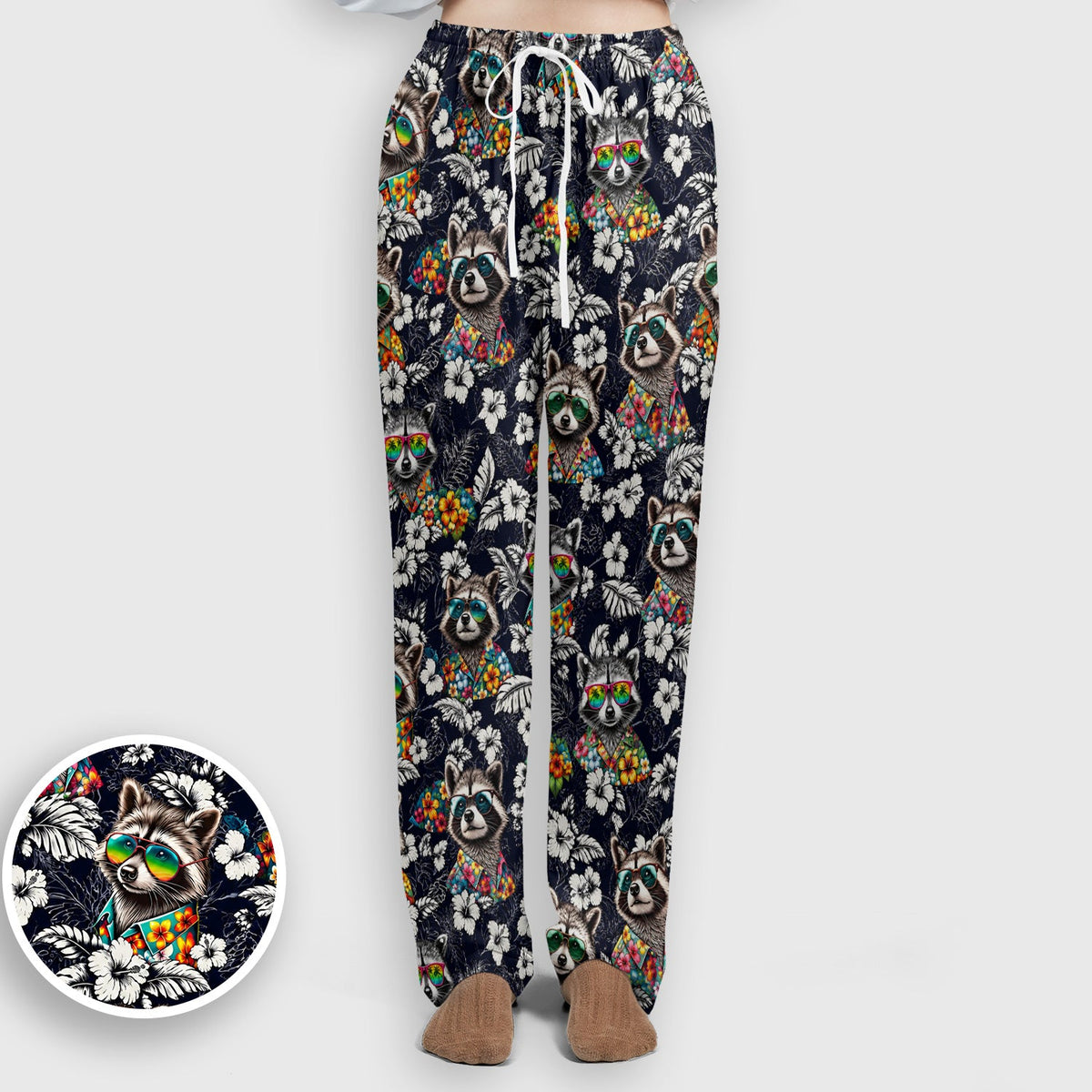 Tropical Raccoon Floral Nurse Scrub Set