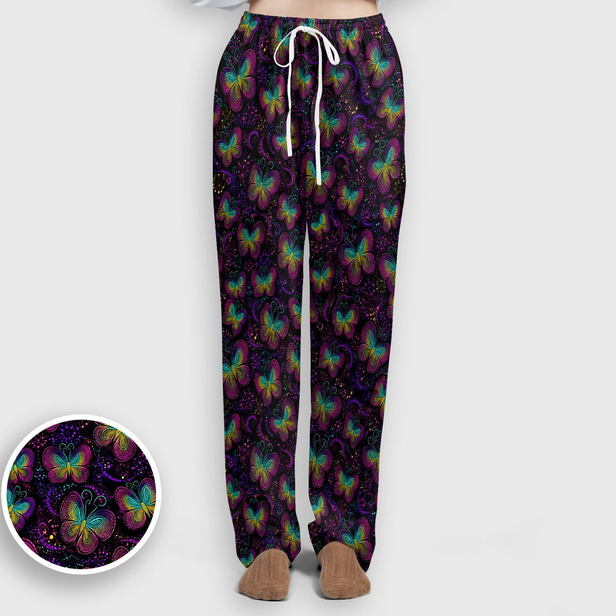 Neon Butterfly Swirl Nurse Scrub Set