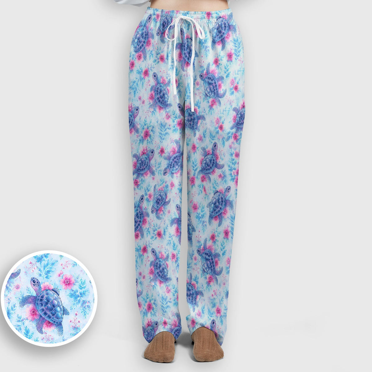 Sea Turtle Floral Nurse Scrub Set