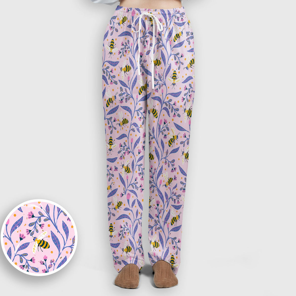Cute Bumble Bee Floral Nurse Scrub Set