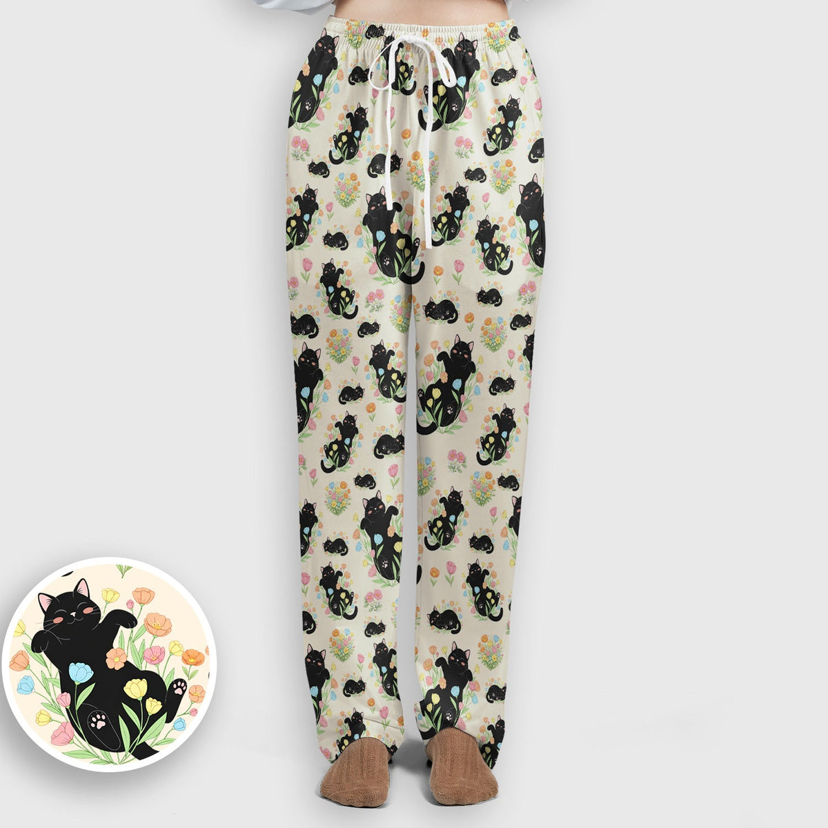 Cats Cute Poses Floral Nurse Scrub Set