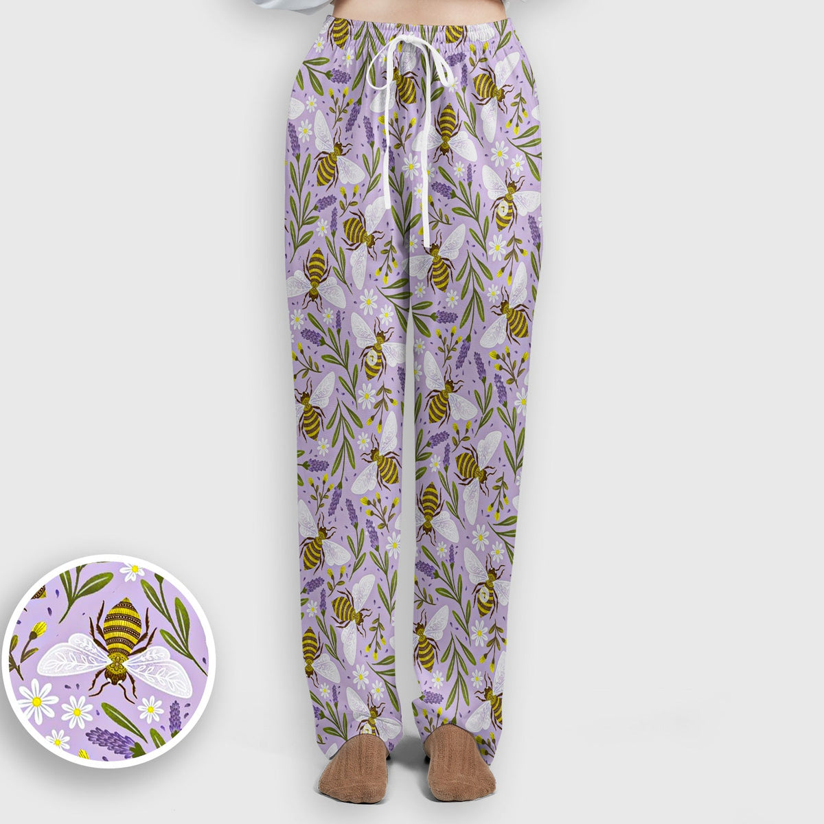 Lavender Bee Floral Nurse Scrub Set