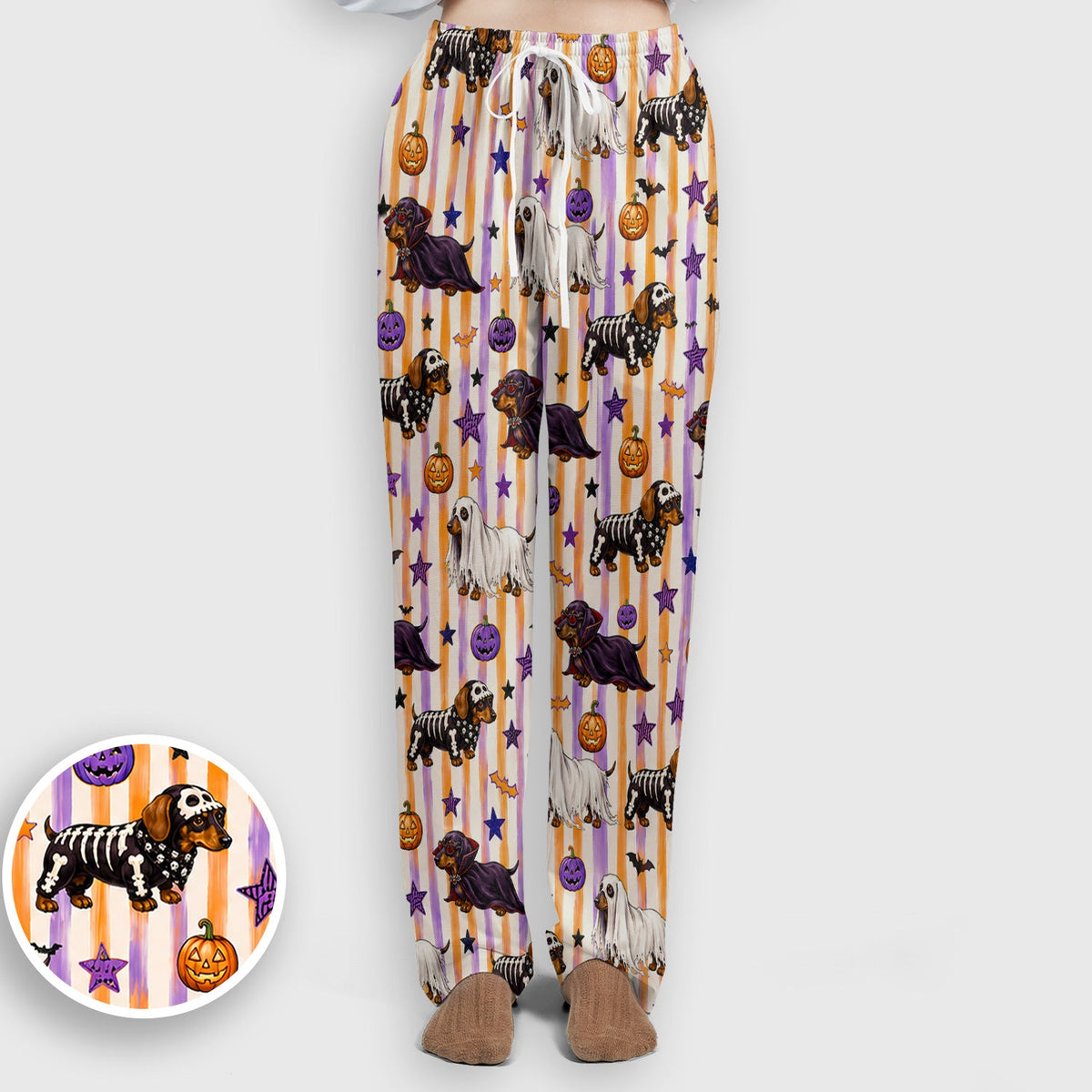 Dachshund Stripe Nurse Scrub Set - Halloween Gift