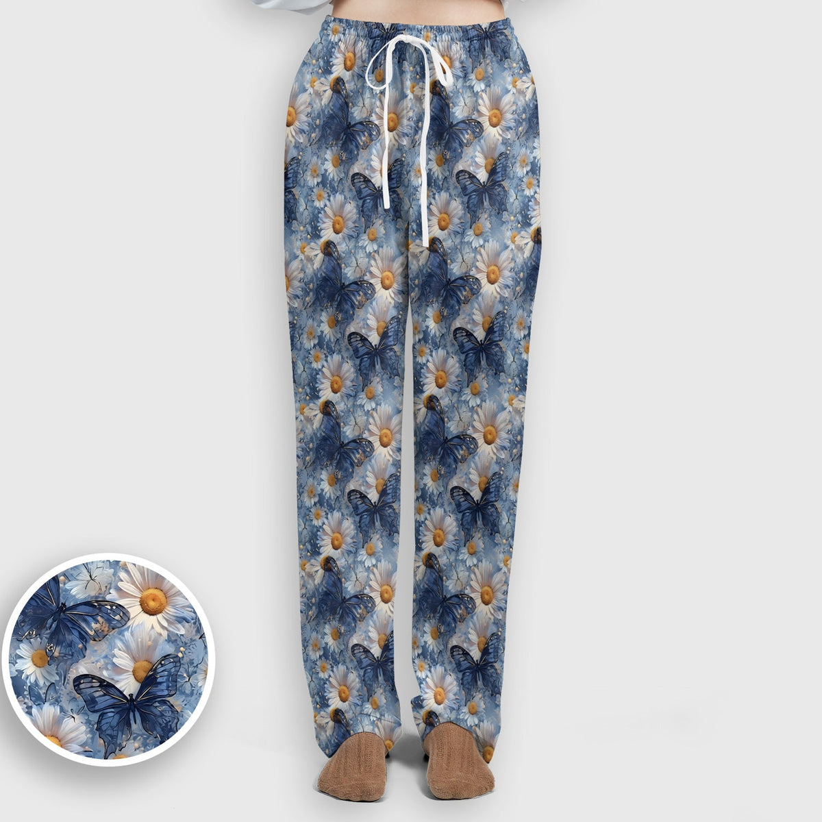 Blue Daisy Butterfly Nurse Scrub Set