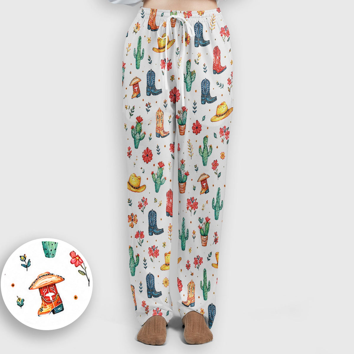 Whimsical Western Cactus Boots Nurse Scrub Set