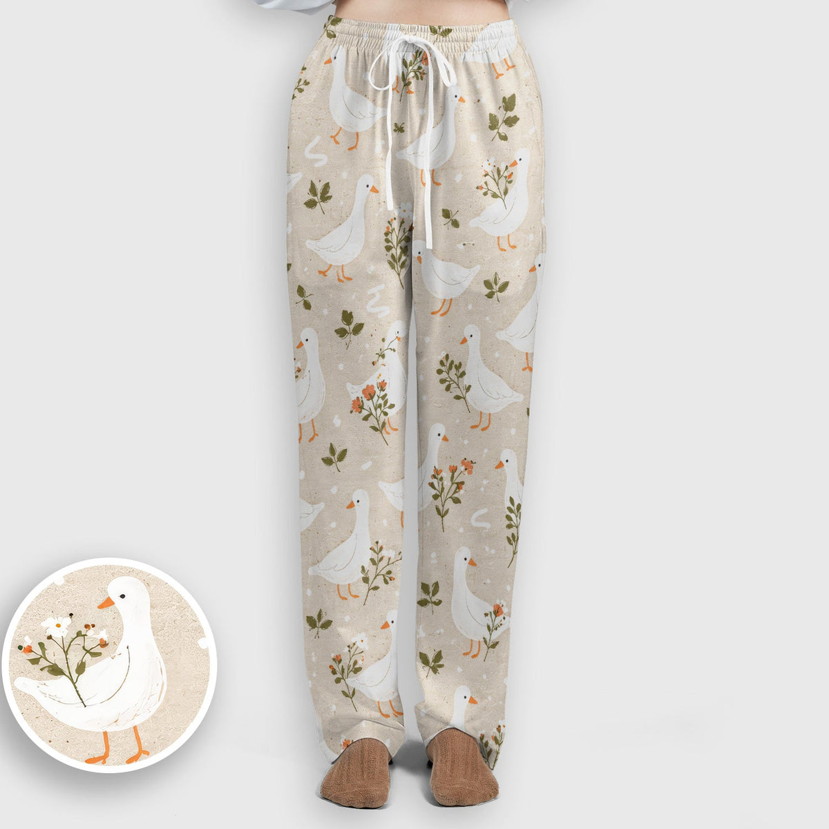 White Goose Floral Meadow Nurse Scrub Set