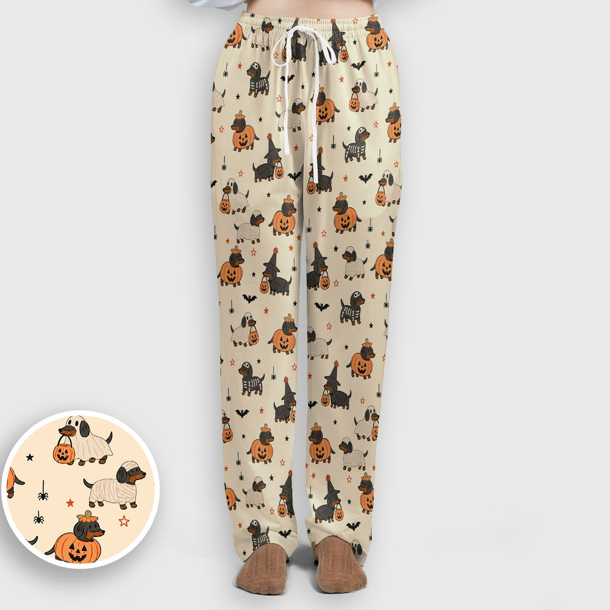Dachshund Pattern Nurse Scrub Set - Halloween Gift